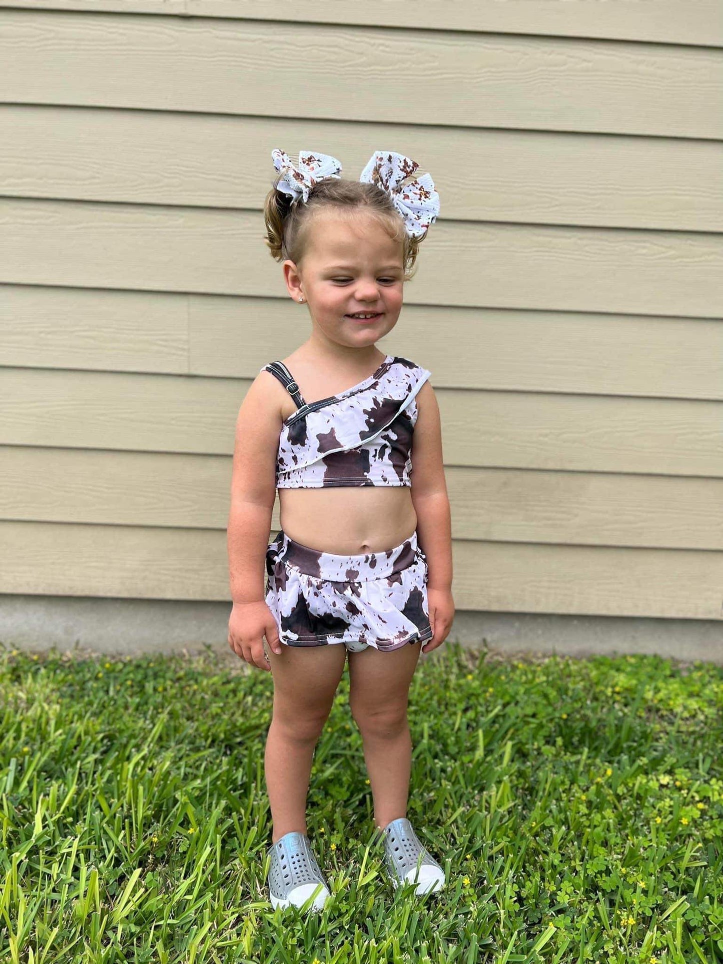 Cow Print 2 Piece Swimsuit